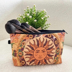 Sun Pattern Zippered Makeup Bag Travel Toiletry Pouch Case