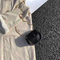Stylish Mini Flap Chain Saddle Bag for Makeup Lipsticks and Toiletries