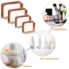 4Pcs Travel Makeup Bag PVC Transparent Cosmetic Cases Waterproof Storage