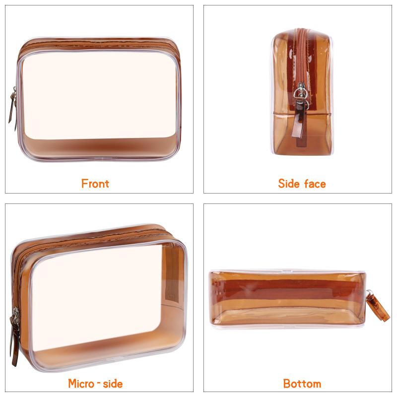 4Pcs Travel Makeup Bag PVC Transparent Cosmetic Cases Waterproof Storage