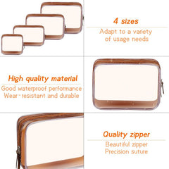 4Pcs Travel Makeup Bag PVC Transparent Cosmetic Cases Waterproof Storage