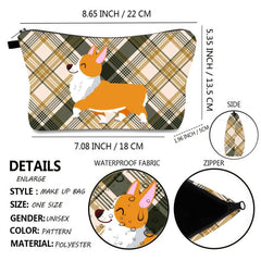 Corgi Dog Makeup Bag Toiletry Storage Pouch