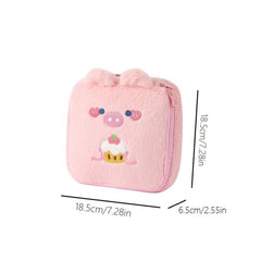 Cartoon Plush Makeup Bag Travel Roomy Cosmetic Pouch Toiletry Bag With Handle