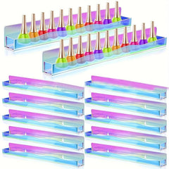 Acrylic Nail Polish Rack Wall Shelf Clear Rainbow Iridescent Organizer