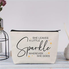 She Leaves A Little Sparkle Makeup Bag - Inspirational Gift for Women