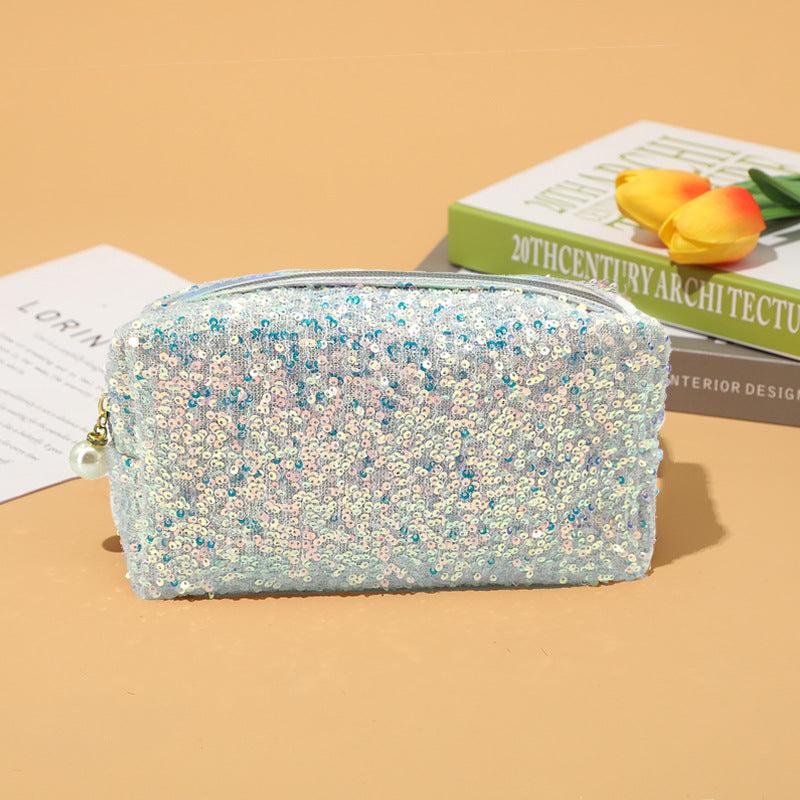 Sequin Makeup Bag Portable Cosmetic Case for Women Small Pouch