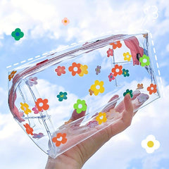 Floral Pattern Cosmetic Bag Water Resistant Toiletry Bag Organizer
