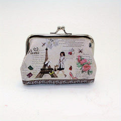 Vintage Floral Coin Purse Clutch Bag Kiss lock Closure Wallets For Women