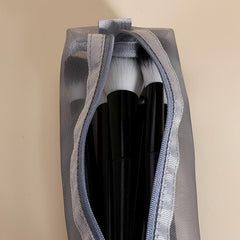 Mesh Square Makeup Bag Storage Bag Transparent Mesh Pen Pouch Gray
