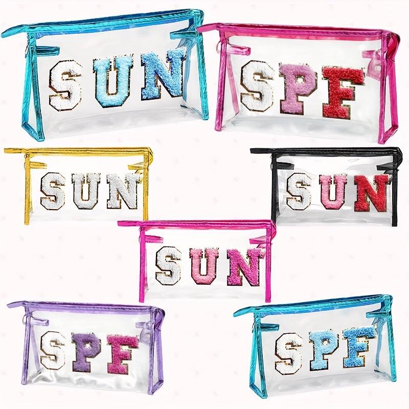 Clear SPF SUN Sunscreen Bag Makeup Cosmetic Pouch Organizer Women Girls