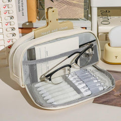 Roomy Zipper Makeup Brush Organizer Bag Pencil Case