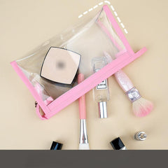 Transparent Large Capacity Makeup Bag with Zipper Closure