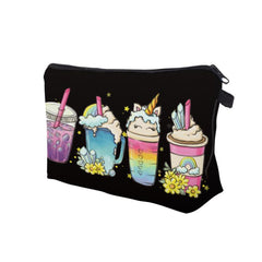 Ice Cream Pattern Makeup Bag Travel Portable Cartoon Makeup Case