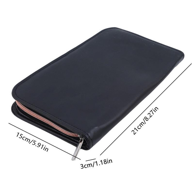 12 Holes Makeup Brush Holder Zipper Bag Organizer