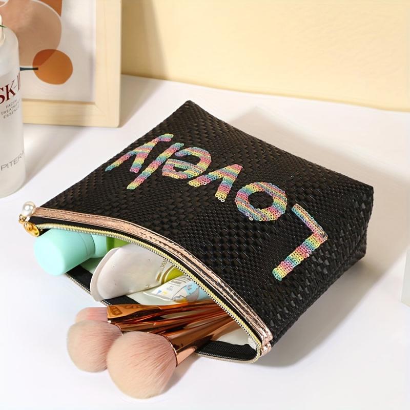 Sequins Makeup Bag Portable Travel Cosmetic Organizer