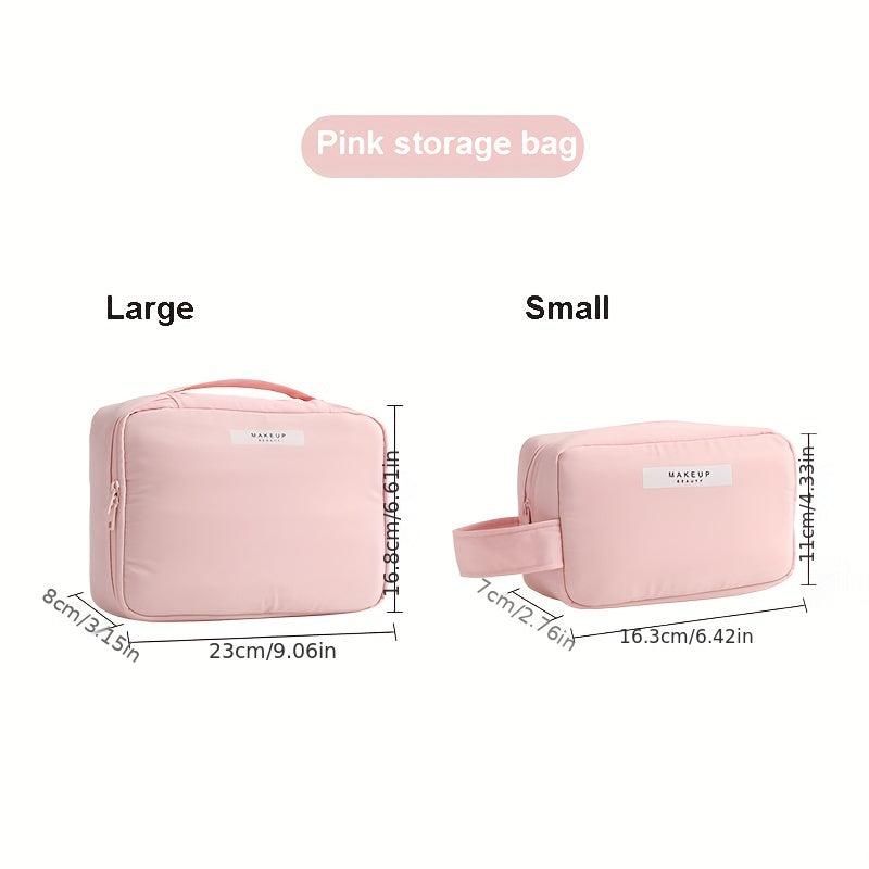 2pcs Travel Makeup Bag Cosmetic Case For Women And Girls