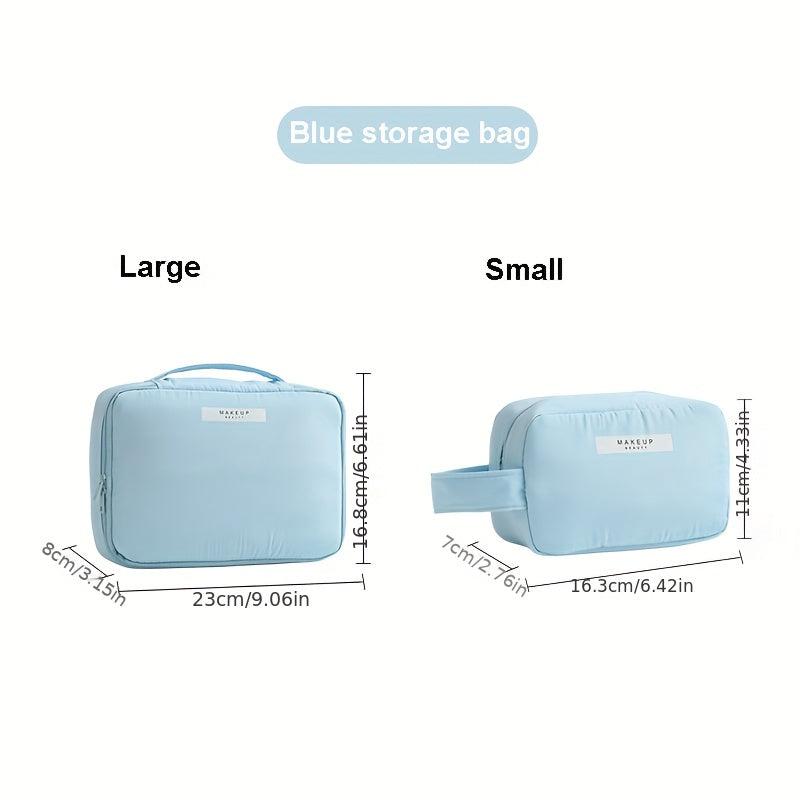 2pcs Travel Makeup Bag Cosmetic Case For Women And Girls