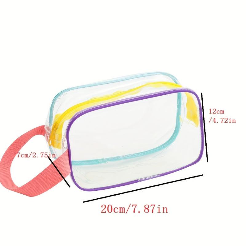 Clear Cosmetic Bag PVC Makeup Bag With Handle Travel Zipper Organizer