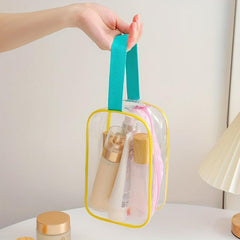 Clear Cosmetic Bag PVC Makeup Bag With Handle Travel Zipper Organizer