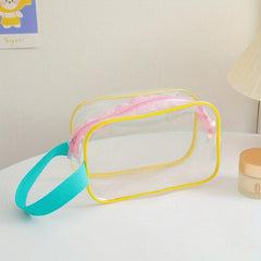 Clear Cosmetic Bag PVC Makeup Bag With Handle Travel Zipper Organizer