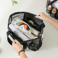 2Pcs Mesh Shoulder Storage Beach Bags Lightweight High Capacity Toiletry Bag