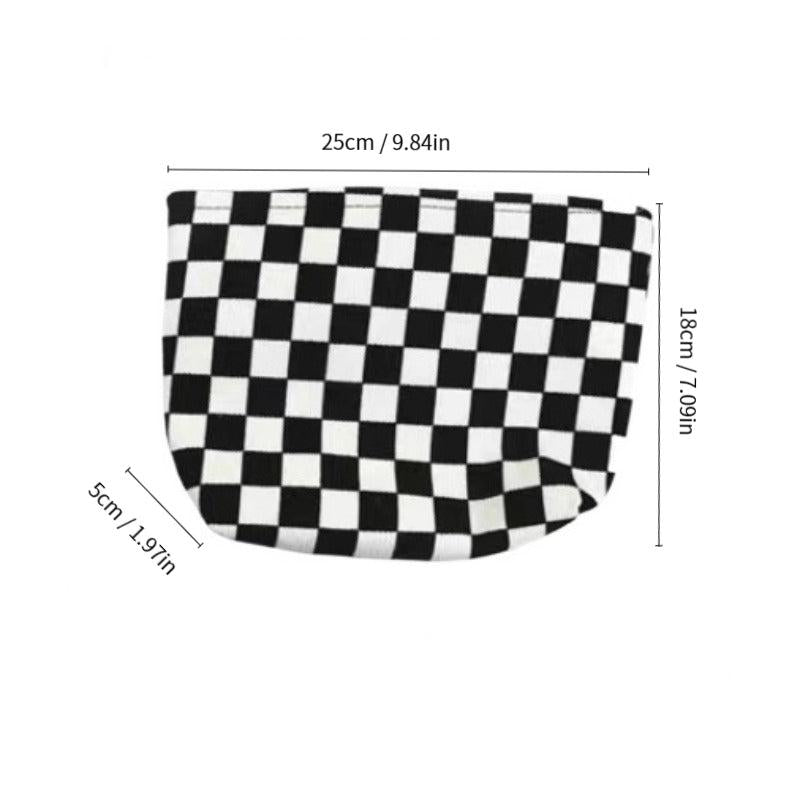 Plaid Pattern Cosmetic Bag Makeup Bag Large Capacity Purse Travel Bag