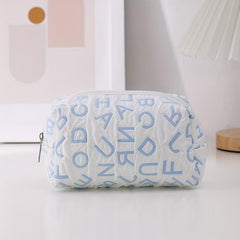 Letter Zipper Makeup Bag For Women Roomy Travel Toiletry Bag
