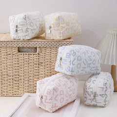 Letter Zipper Makeup Bag For Women Roomy Travel Toiletry Bag