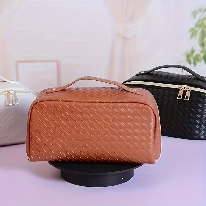 Large Capacity Travel Cosmetic Bag PU Leather Waterproof