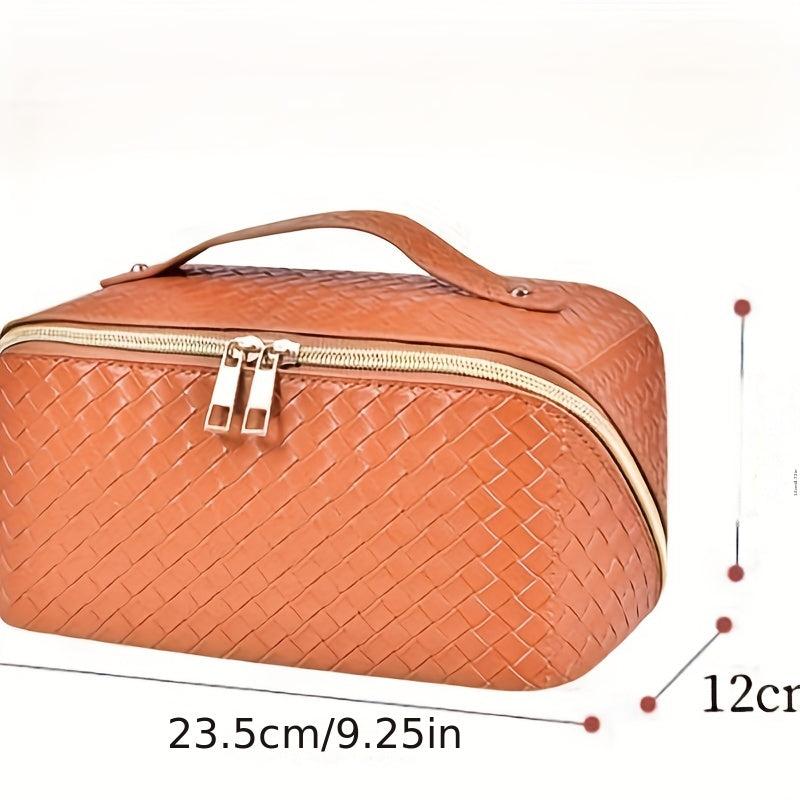 Large Capacity Travel Cosmetic Bag PU Leather Waterproof