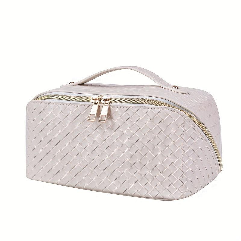 Large Capacity Travel Cosmetic Bag PU Leather Waterproof