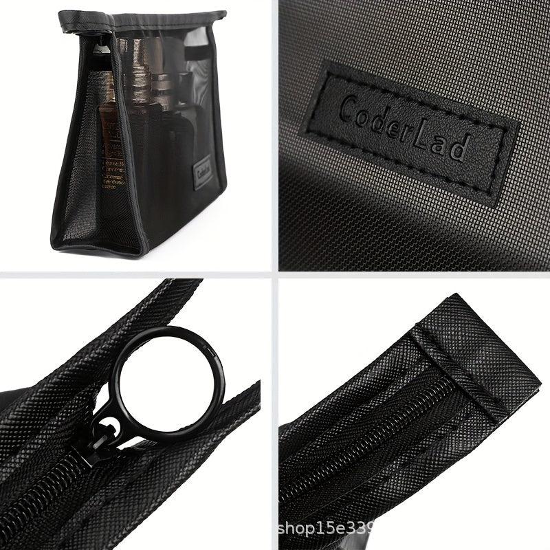 3pcs Mesh Makeup Bag Cosmetic Zipper Pouch Travel Storage Bag 3 Sizes