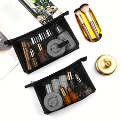 3pcs Mesh Makeup Bag Cosmetic Zipper Pouch Travel Storage Bag 3 Sizes