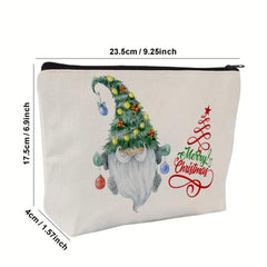 Christmas Makeup Bag Zipper Portable Merry Christmas Santa Pencil Case Women