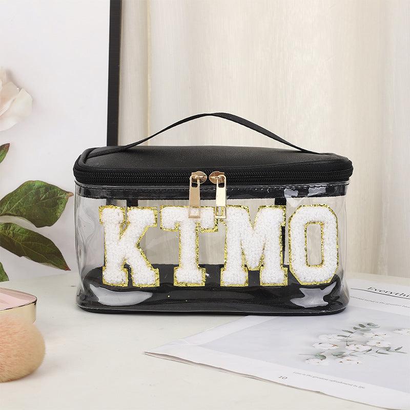 Waterproof Chenille Makeup Bag With Zipper And Handle