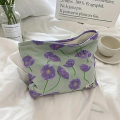 French Flower Cosmetic Bag Large Capacity Travel Toiletry Pouch