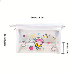 Cartoon Transparent Makeup Bag Net Red Girl Heart Travel Storage Bag