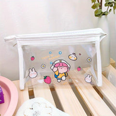 Cartoon Transparent Makeup Bag Net Red Girl Heart Travel Storage Bag