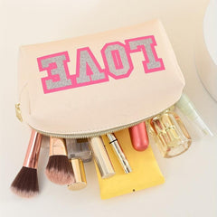 Waterproof Makeup Bag for Women with Letter Patch