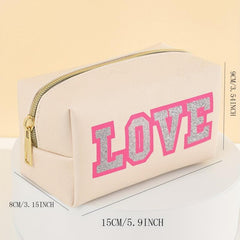 Waterproof Makeup Bag for Women with Letter Patch