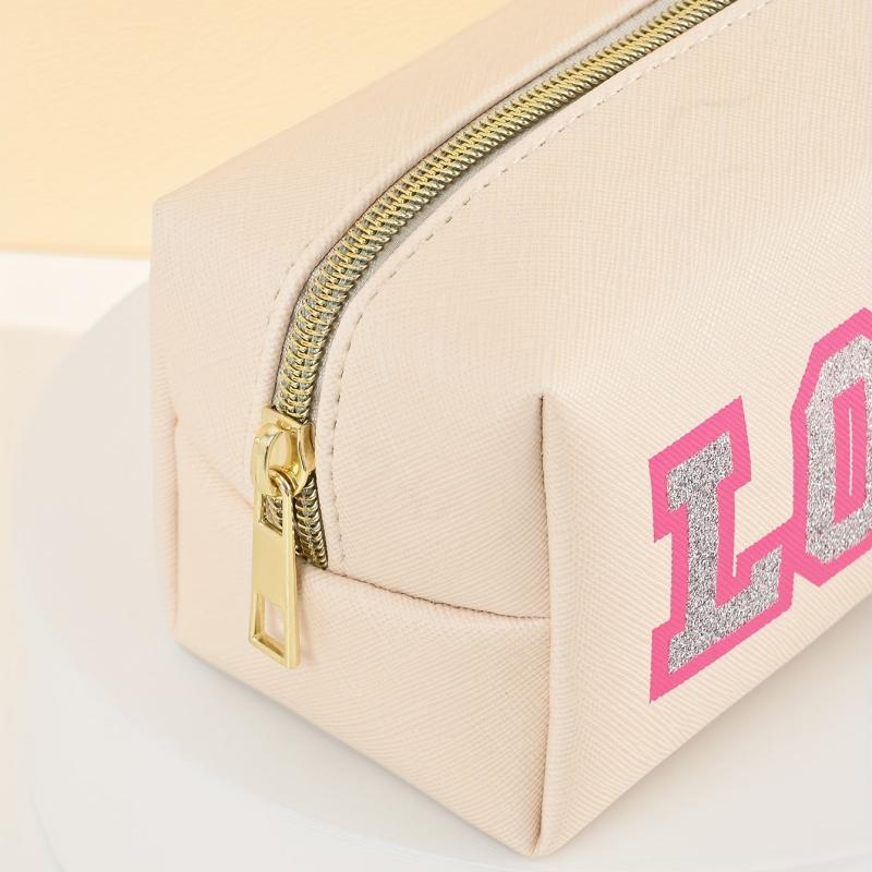 Waterproof Makeup Bag for Women with Letter Patch
