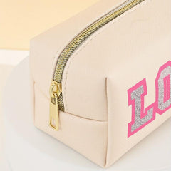 Waterproof Makeup Bag for Women with Letter Patch