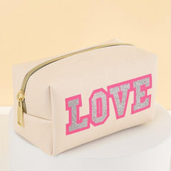 Waterproof Makeup Bag for Women with Letter Patch