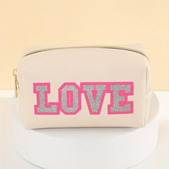 Waterproof Makeup Bag for Women with Letter Patch