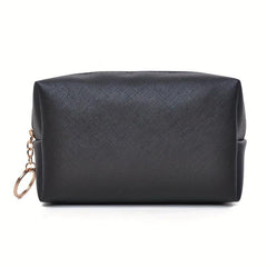 Mini Solid Cosmetic Bag PU Leather Waterproof Makeup Bag