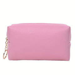 Mini Solid Cosmetic Bag PU Leather Waterproof Makeup Bag