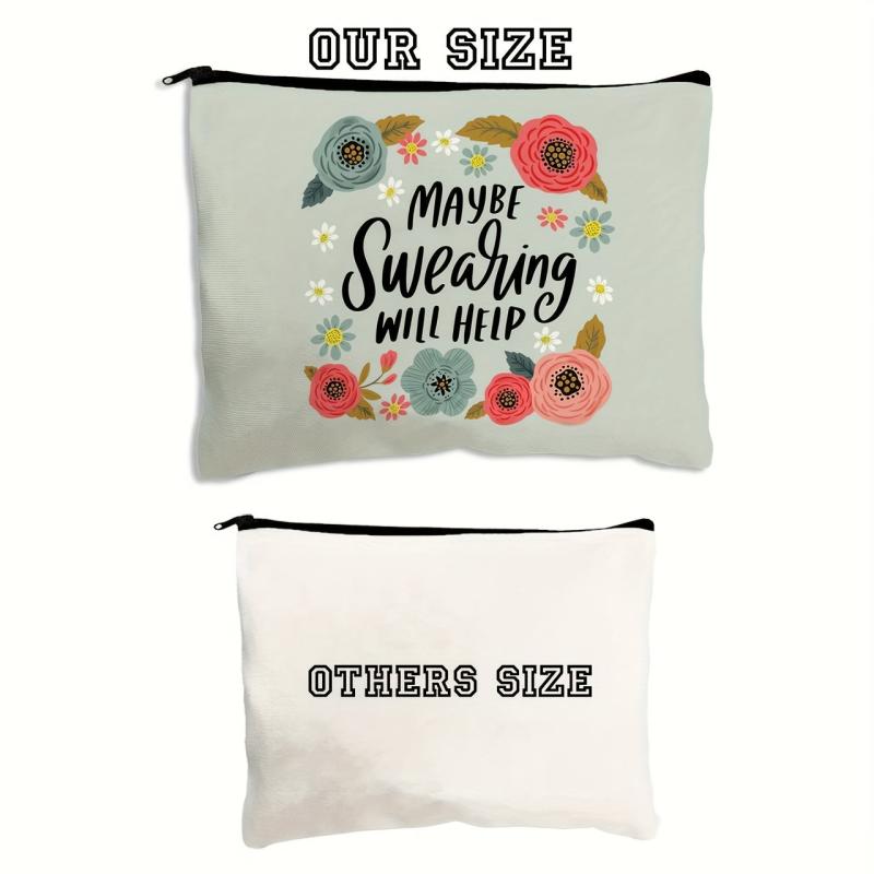 Vintage Floral Print Carry All Pouch Zipper Makeup Cosmetic Storage Bag