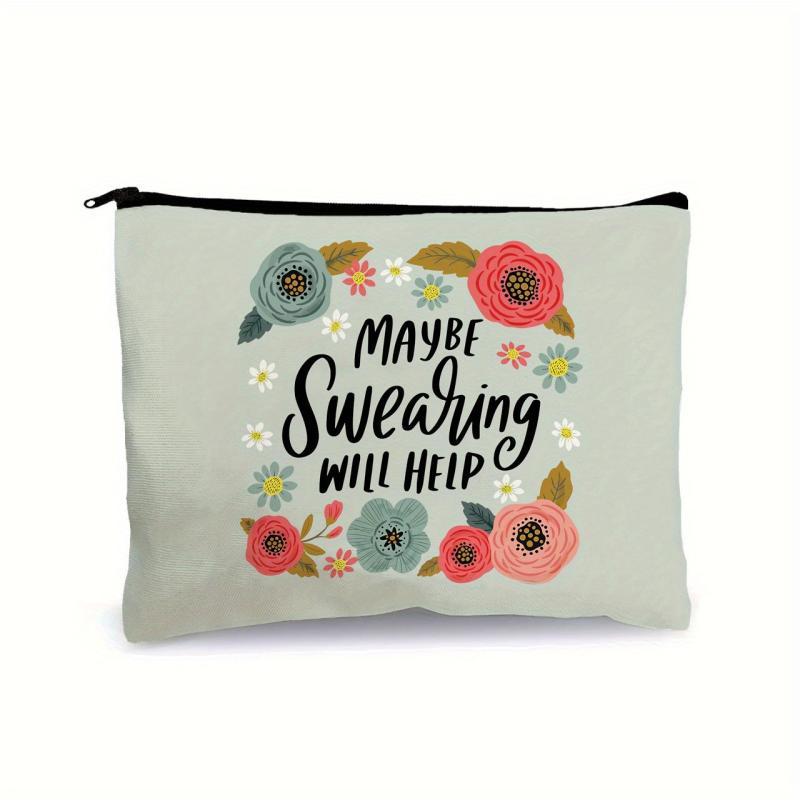 Vintage Floral Print Carry All Pouch Zipper Makeup Cosmetic Storage Bag