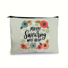 Vintage Floral Print Carry All Pouch Zipper Makeup Cosmetic Storage Bag