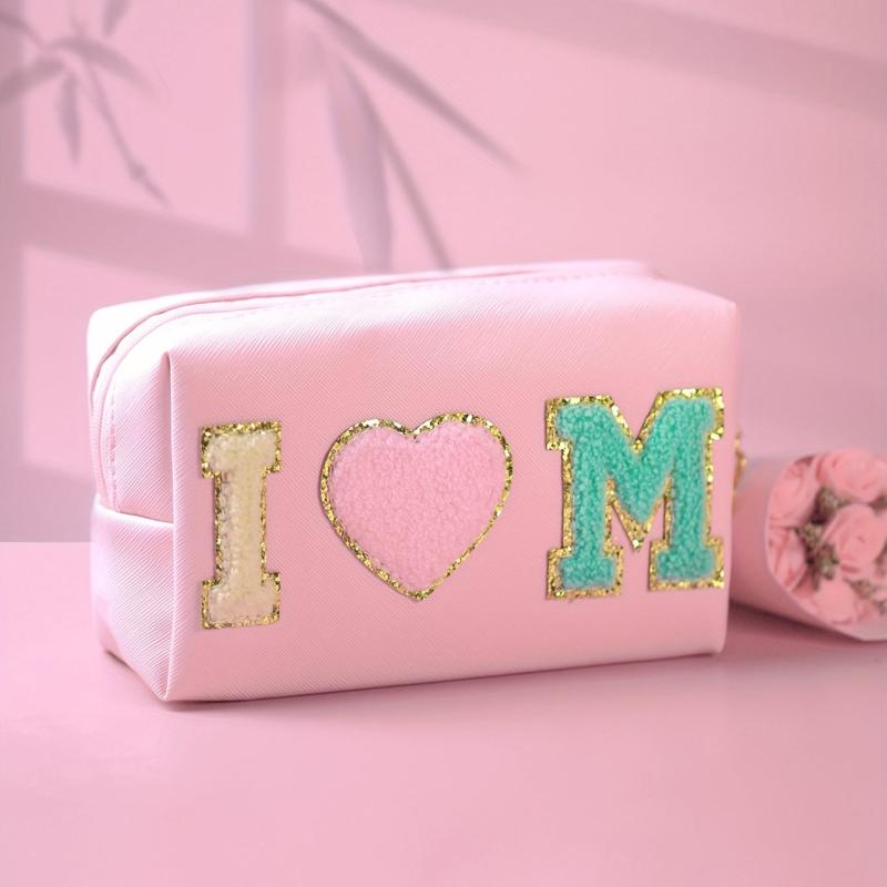 Preppy Makeup Bag Letter Waterproof Ladies Cosmetic Storage Purse Skincare